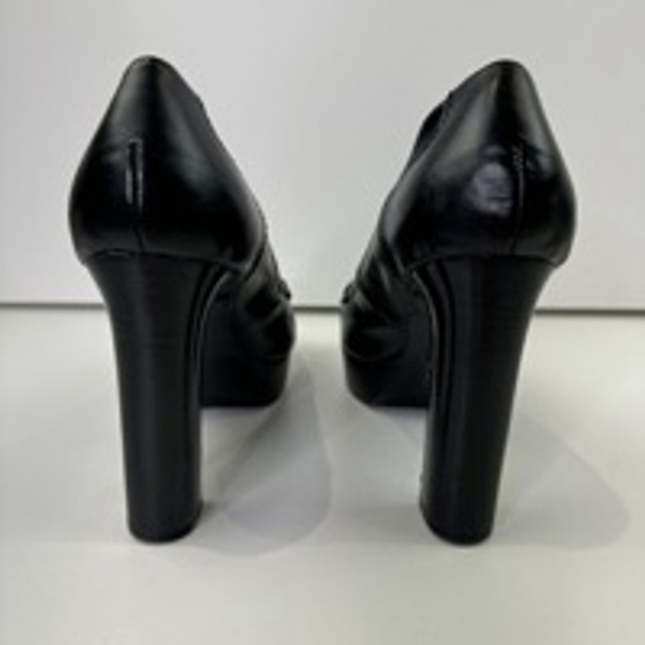 Marc Fisher Women's vegan  black platform slip on loafer chunky heel size 7 ½ - Picture 4 of 11